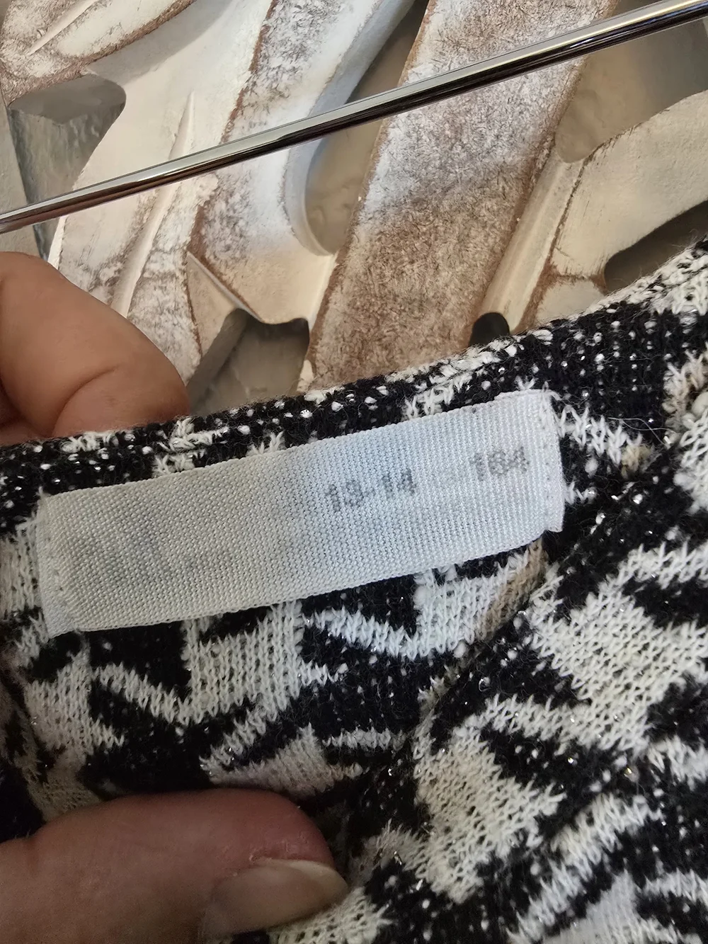 Zara Black and White Houndstooth Puff Sleeve Dress